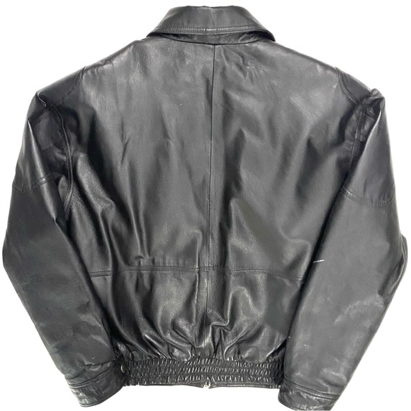 Vintage Mack Truck Men’s Black Quilted Embossed Leather Bomber Jacket Size XXL - Picture 6 of 13